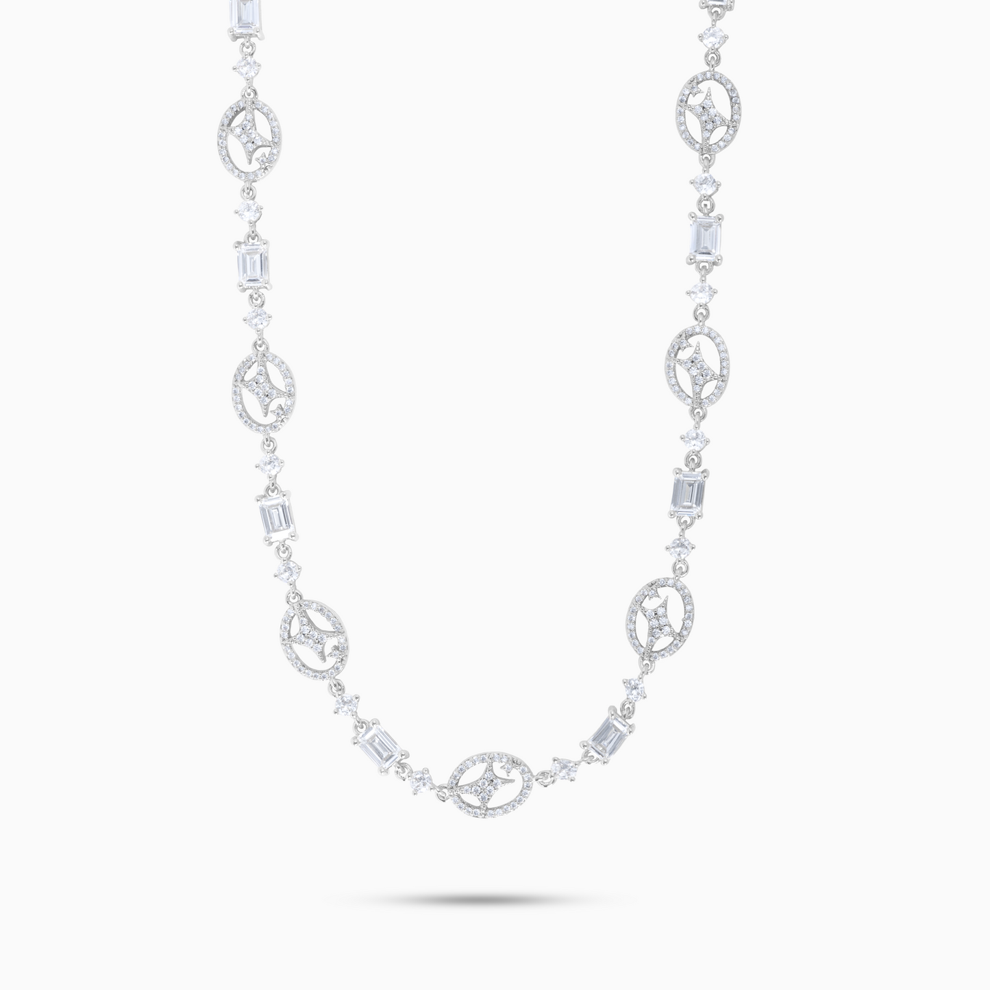 Silver Signature Iced Chain