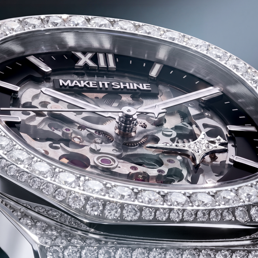 Iced ASON1 - Skeleton Dial & 316L Stainless Steel Bracelet - VVS Moissanite