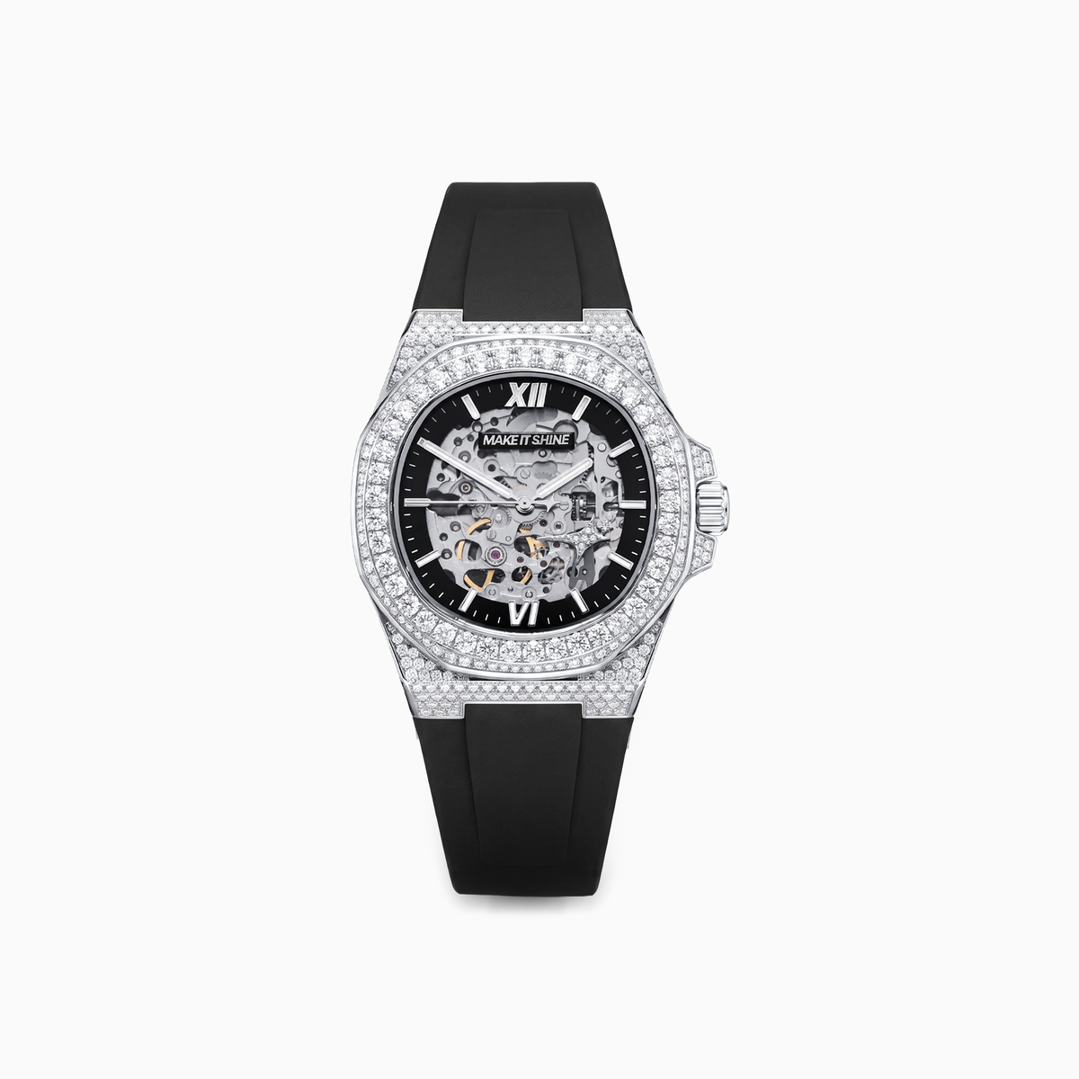 Iced ASON1 - Cadran Skeleton & Bracelet Rubber - Moissanite VVS