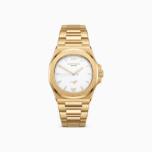 ASON1 Gold - White Dial & 316L Stainless Steel Bracelet
