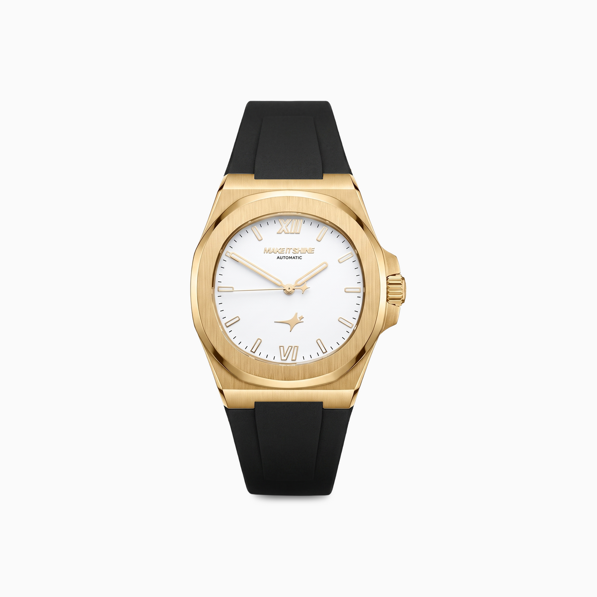 ASON1 Doré - Cadran Blanc & Bracelet Rubber