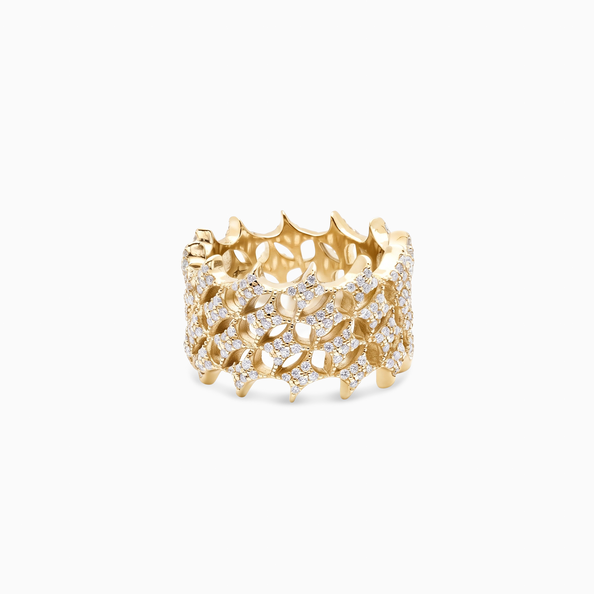 Iced Starfield band - 925 Sterling Silver / 18K Gold Plating & VVS Moissanite