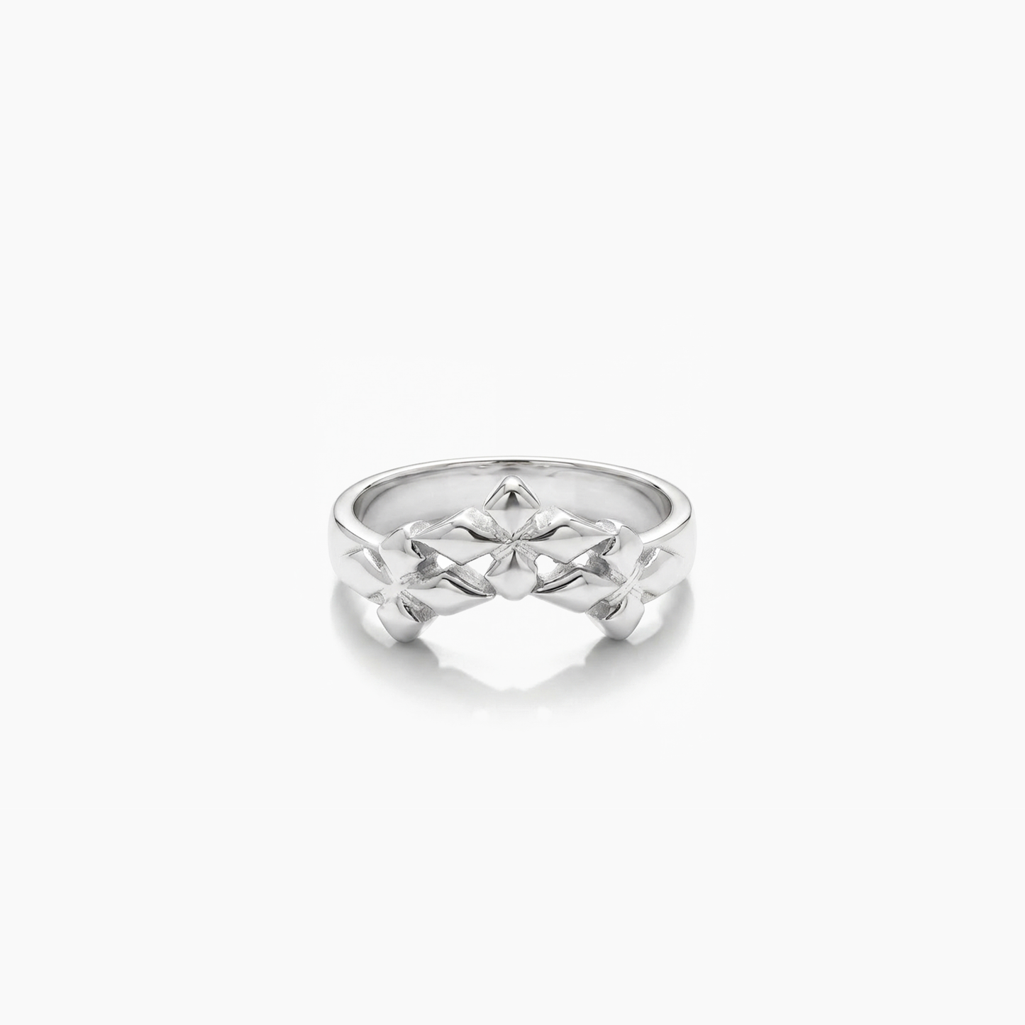 Triple crossed star ring- Argenté