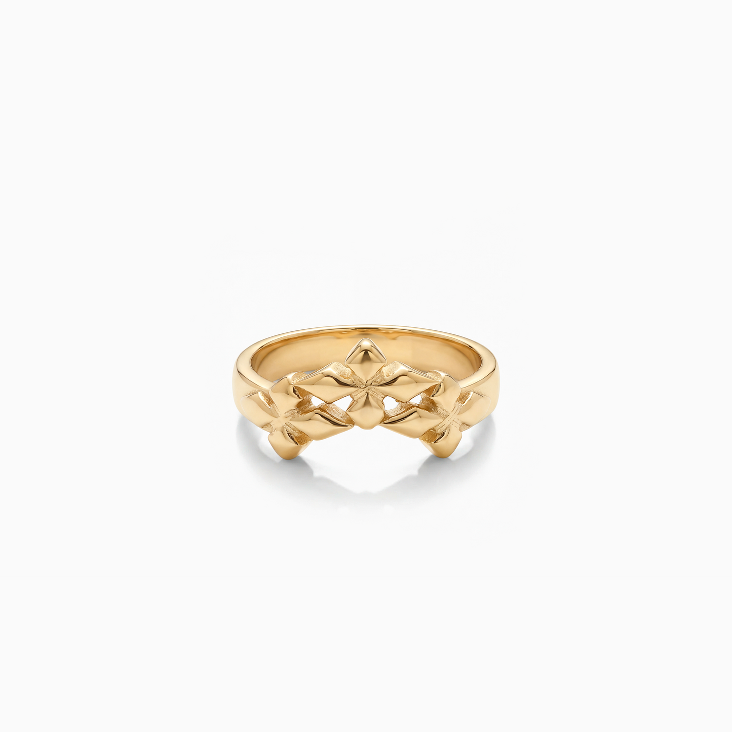 Triple crossed star ring - Gold