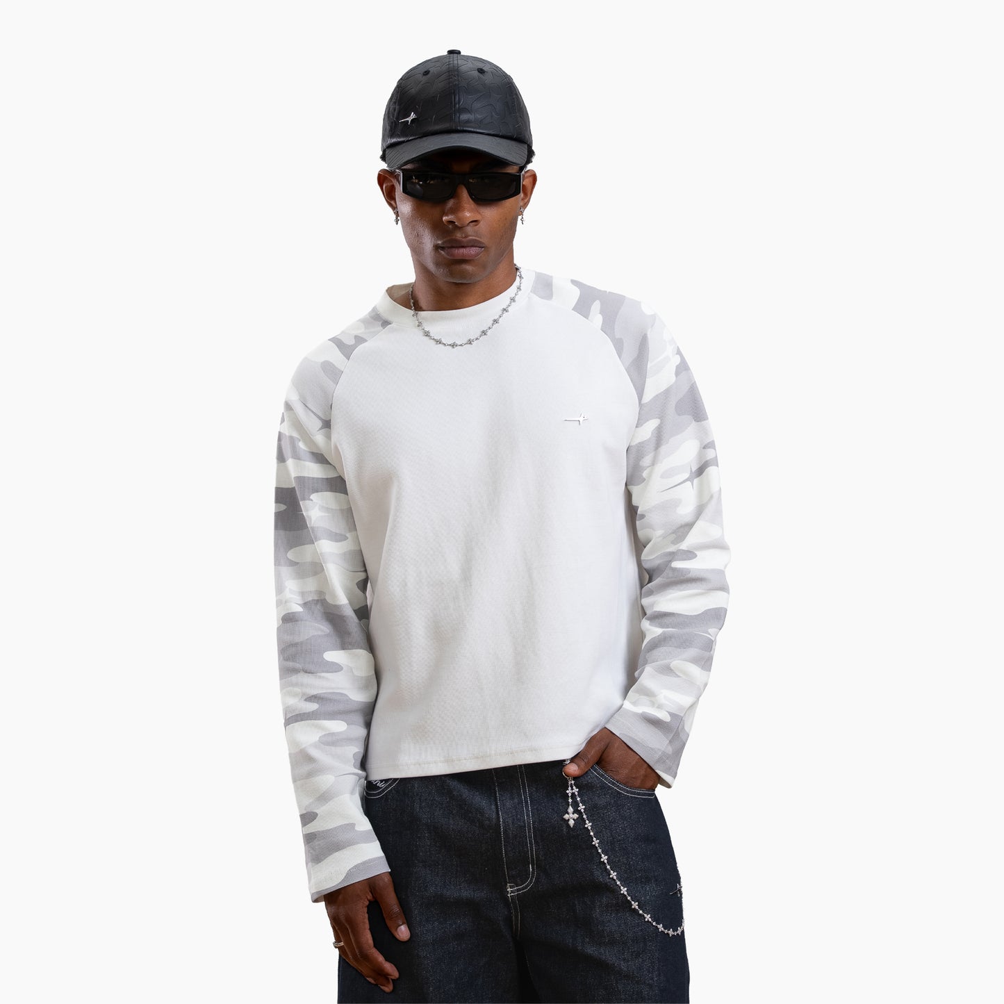 Camo waffle long sleeve - Grey