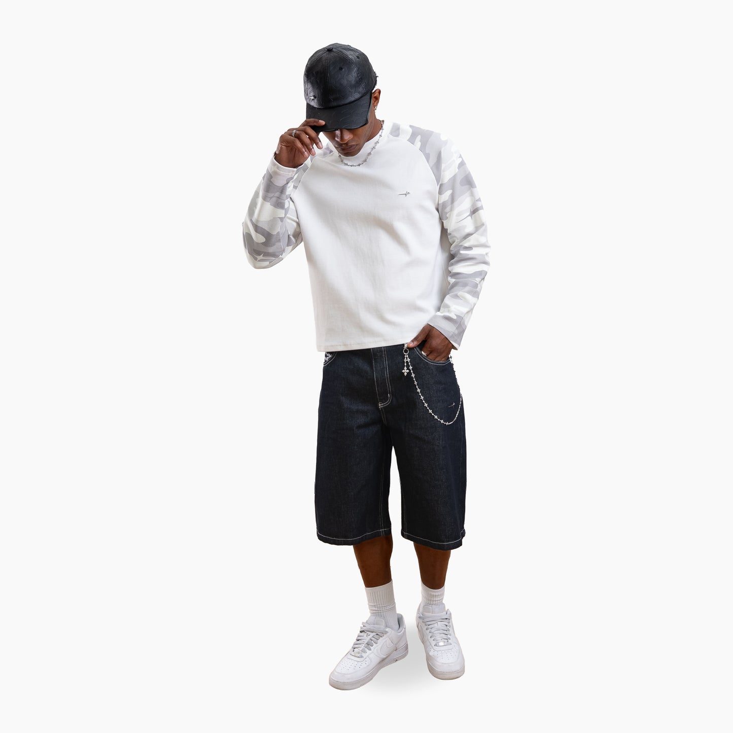 Camo waffle long sleeve - Grey