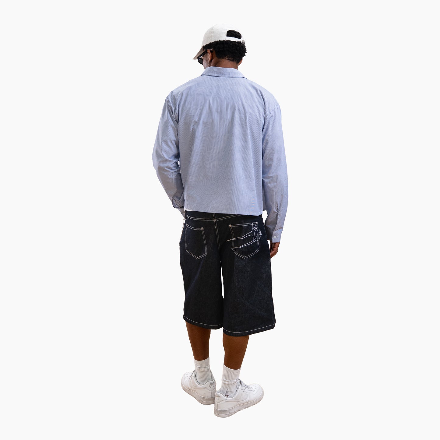 Striped Long-Sleeve Shirt - Blue & White