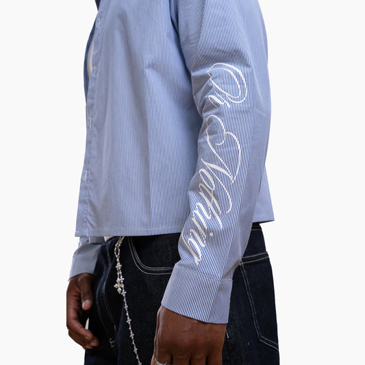 Striped Long-Sleeve Shirt - Blue & White