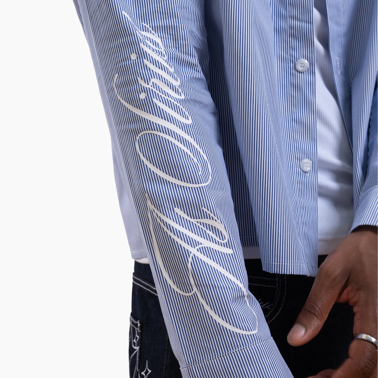 Striped Long-Sleeve Shirt - Blue & White