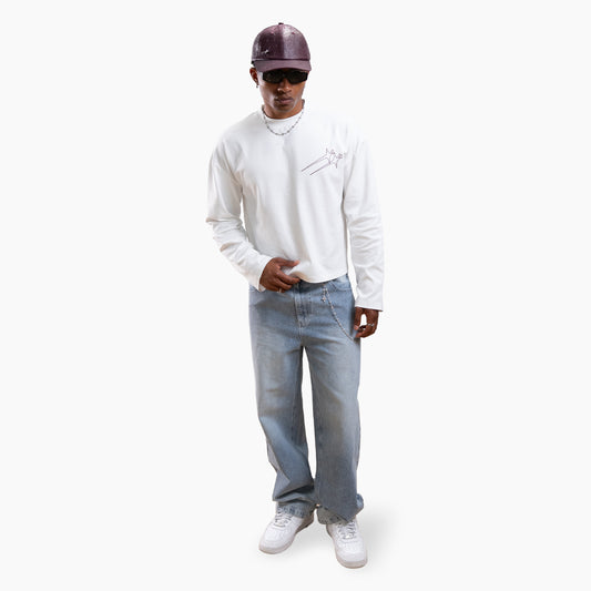 Long sleeve Twin Stars - White