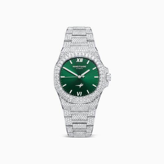 Iced ASON1 - Green Dial & 316L Stainless Steel Bracelet - VVS Moissanite