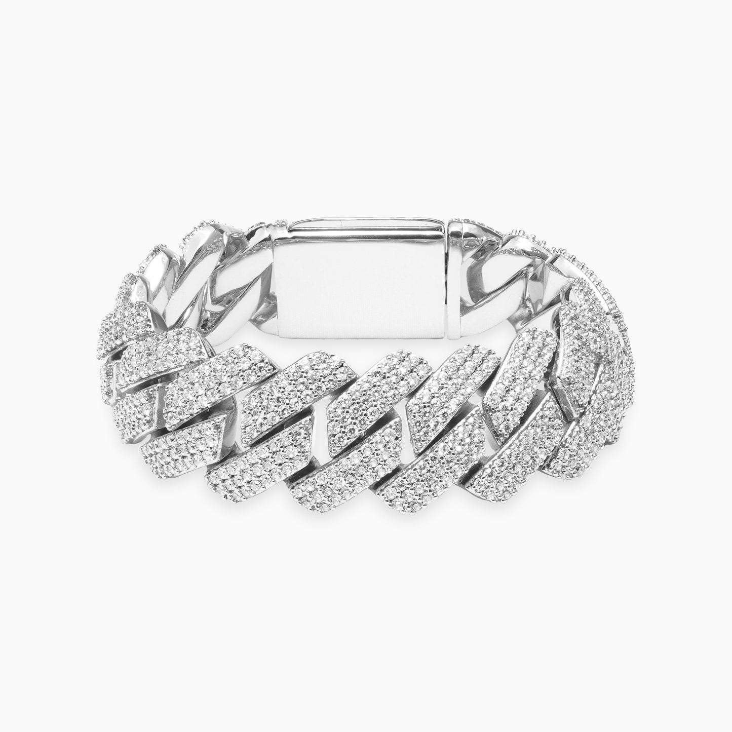 Bracelet Prong link 19 mm argenté