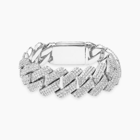 Prong link bracelet 19 mm silver